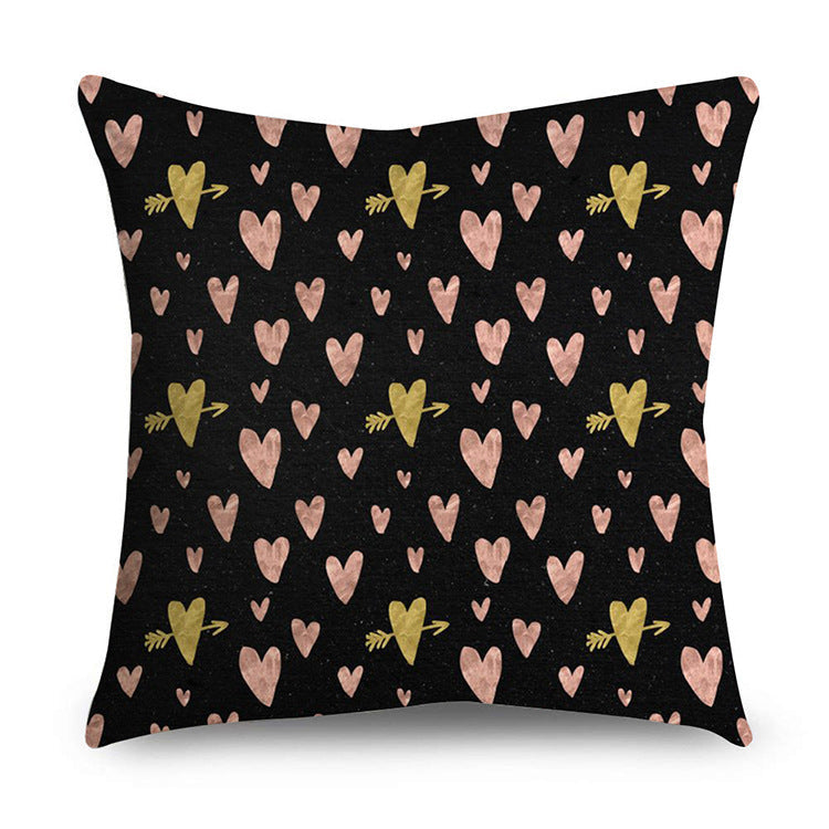 HKM-668947 Rose Gold Geometric Abstract Polyester Pillow Cover - Modern 45x45cm Cushion Case
