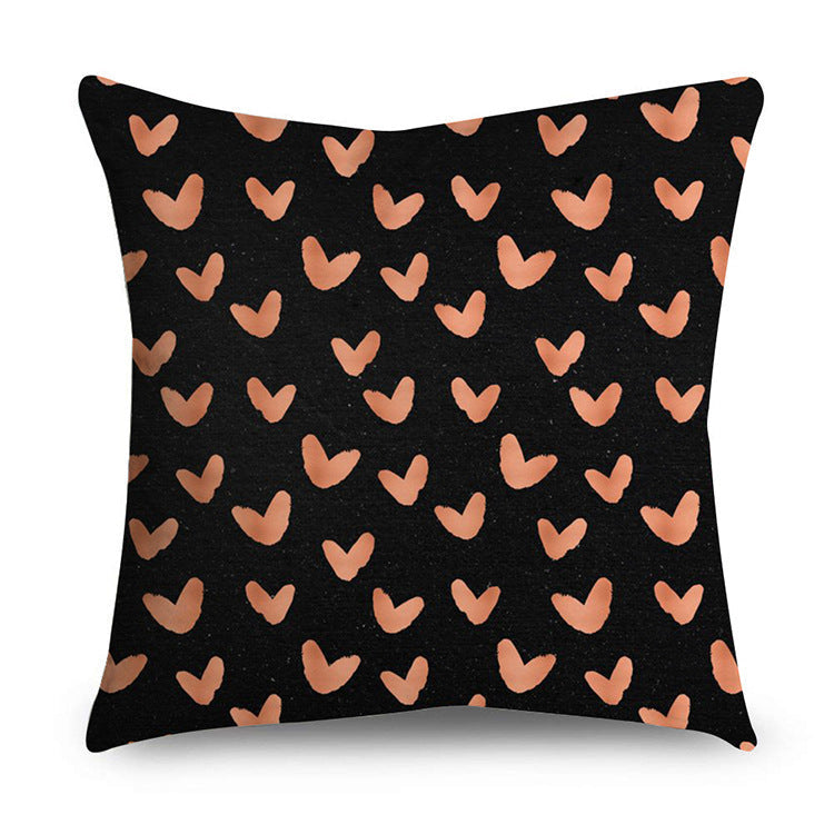 HKM-668947 Rose Gold Geometric Abstract Polyester Pillow Cover - Modern 45x45cm Cushion Case
