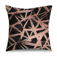 HKM-668947 Rose Gold Geometric Abstract Polyester Pillow Cover - Modern 45x45cm Cushion Case