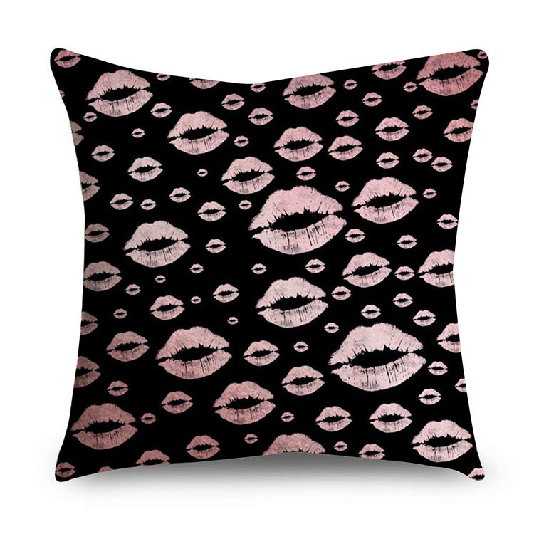 HKM-668947 Rose Gold Geometric Abstract Polyester Pillow Cover - Modern 45x45cm Cushion Case