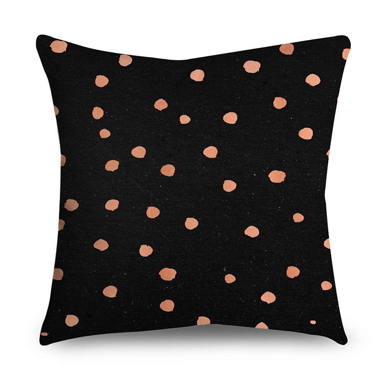 HKM-668947 Rose Gold Geometric Abstract Polyester Pillow Cover - Modern 45x45cm Cushion Case