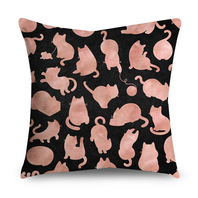 HKM-668947 Rose Gold Geometric Abstract Polyester Pillow Cover - Modern 45x45cm Cushion Case