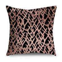 HKM-668947 Rose Gold Geometric Abstract Polyester Pillow Cover - Modern 45x45cm Cushion Case