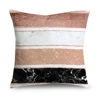 HKM-668947 Rose Gold Geometric Abstract Polyester Pillow Cover - Modern 45x45cm Cushion Case