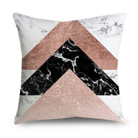 HKM-668947 Rose Gold Geometric Abstract Polyester Pillow Cover - Modern 45x45cm Cushion Case