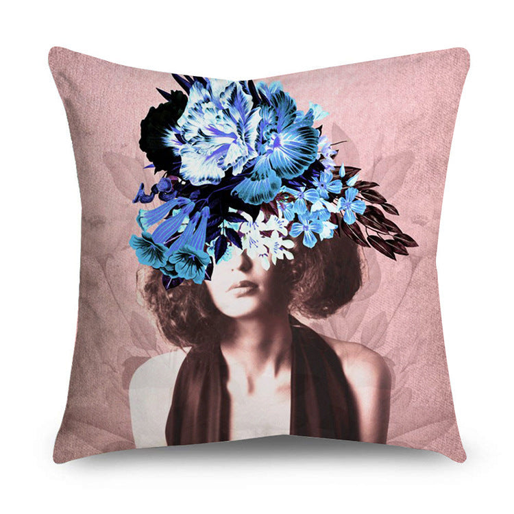 HKM-668947 Rose Gold Geometric Abstract Polyester Pillow Cover - Modern 45x45cm Cushion Case
