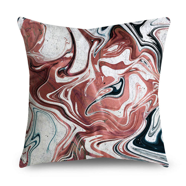 HKM-668947 Rose Gold Geometric Abstract Polyester Pillow Cover - Modern 45x45cm Cushion Case