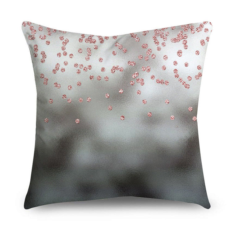 HKM-668947 Rose Gold Geometric Abstract Polyester Pillow Cover - Modern 45x45cm Cushion Case