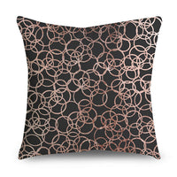 HKM-668947 Rose Gold Geometric Abstract Polyester Pillow Cover - Modern 45x45cm Cushion Case