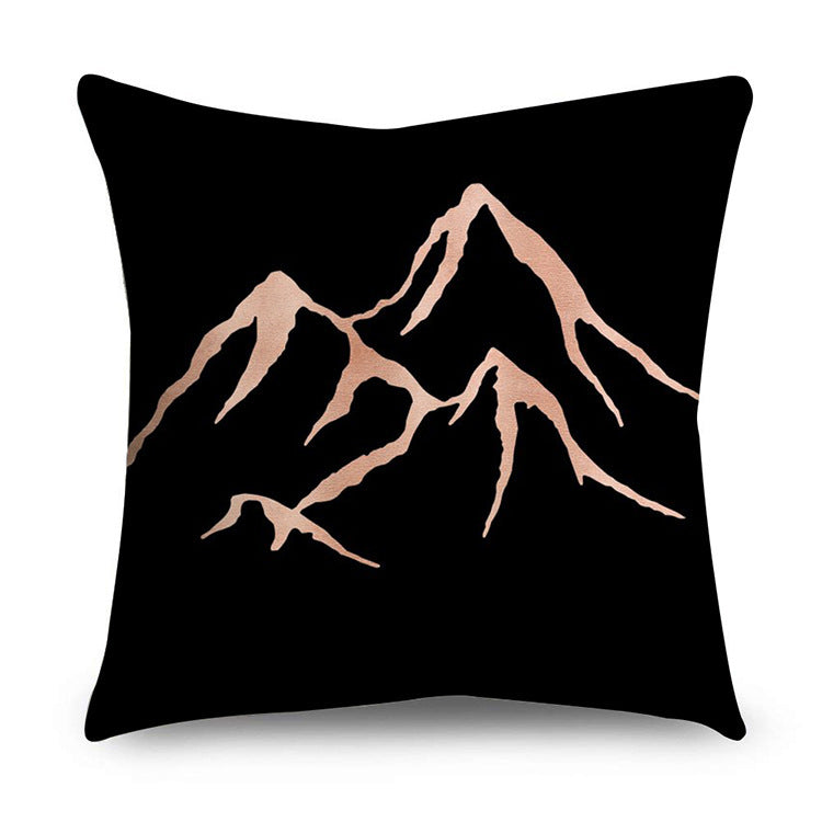 HKM-668947 Rose Gold Geometric Abstract Polyester Pillow Cover - Modern 45x45cm Cushion Case