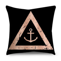 HKM-668947 Rose Gold Geometric Abstract Polyester Pillow Cover - Modern 45x45cm Cushion Case
