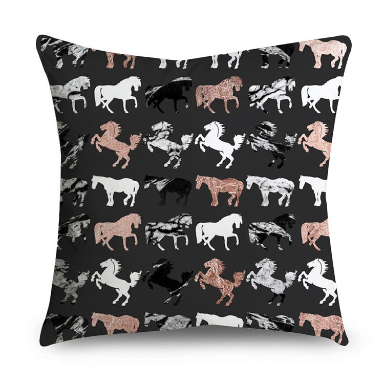 HKM-668947 Rose Gold Geometric Abstract Polyester Pillow Cover - Modern 45x45cm Cushion Case