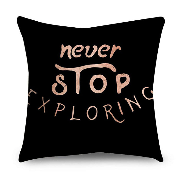 HKM-668947 Rose Gold Geometric Abstract Polyester Pillow Cover - Modern 45x45cm Cushion Case