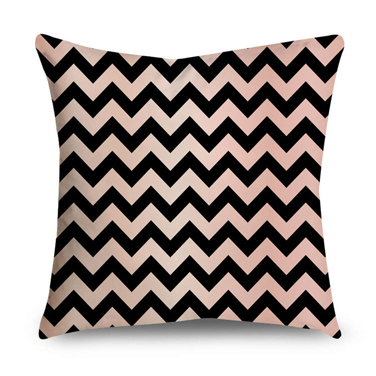 HKM-668947 Rose Gold Geometric Abstract Polyester Pillow Cover - Modern 45x45cm Cushion Case
