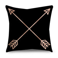 HKM-668947 Rose Gold Geometric Abstract Polyester Pillow Cover - Modern 45x45cm Cushion Case