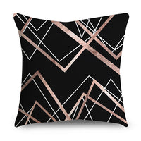 HKM-668947 Rose Gold Geometric Abstract Polyester Pillow Cover - Modern 45x45cm Cushion Case
