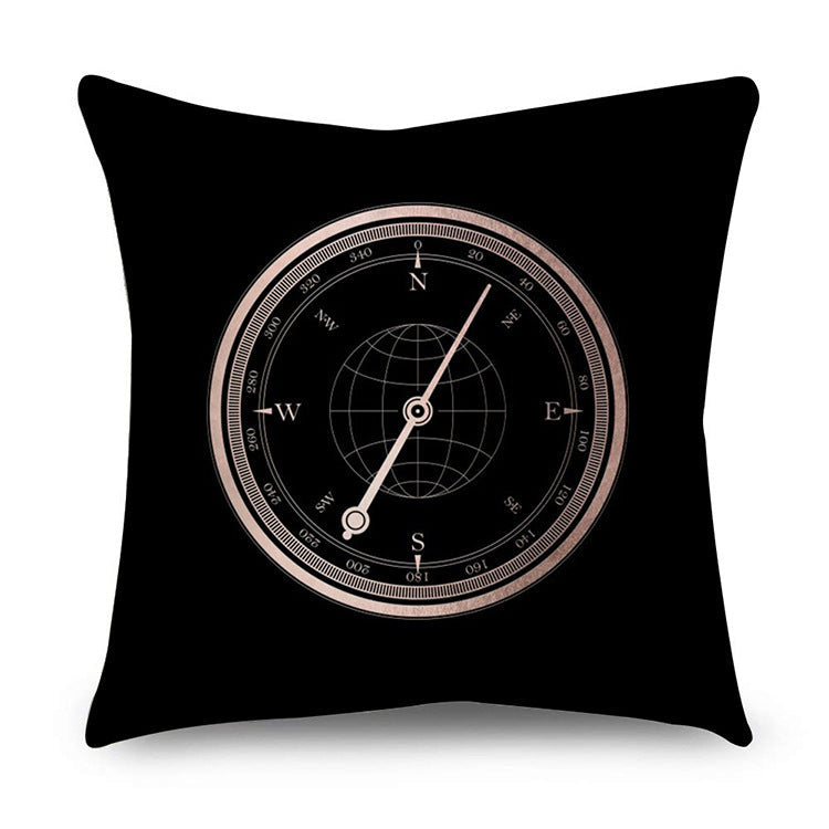 HKM-668947 Rose Gold Geometric Abstract Polyester Pillow Cover - Modern 45x45cm Cushion Case