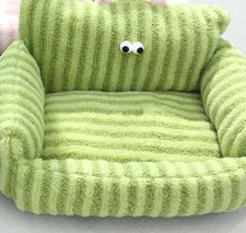 HKM-668947 Striped Pet Sofa Nest for Small Dogs - Available in Blue, Warm Yellow, Pink, and Grass Green