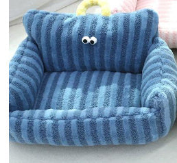 HKM-668947 Striped Pet Sofa Nest for Small Dogs - Available in Blue, Warm Yellow, Pink, and Grass Green