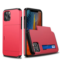HKM-669075 Anti-Drop Card Slot Phone Case Compatible with iPhone 12 - TPU+PC Material, Multiple Colors Available