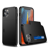 HKM-669075 Anti-Drop Card Slot Phone Case Compatible with iPhone 12 - TPU+PC Material, Multiple Colors Available