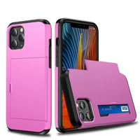HKM-669075 Anti-Drop Card Slot Phone Case Compatible with iPhone 12 - TPU+PC Material, Multiple Colors Available