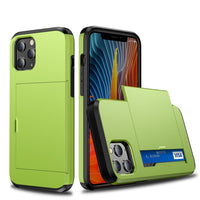 HKM-669075 Anti-Drop Card Slot Phone Case Compatible with iPhone 12 - TPU+PC Material, Multiple Colors Available