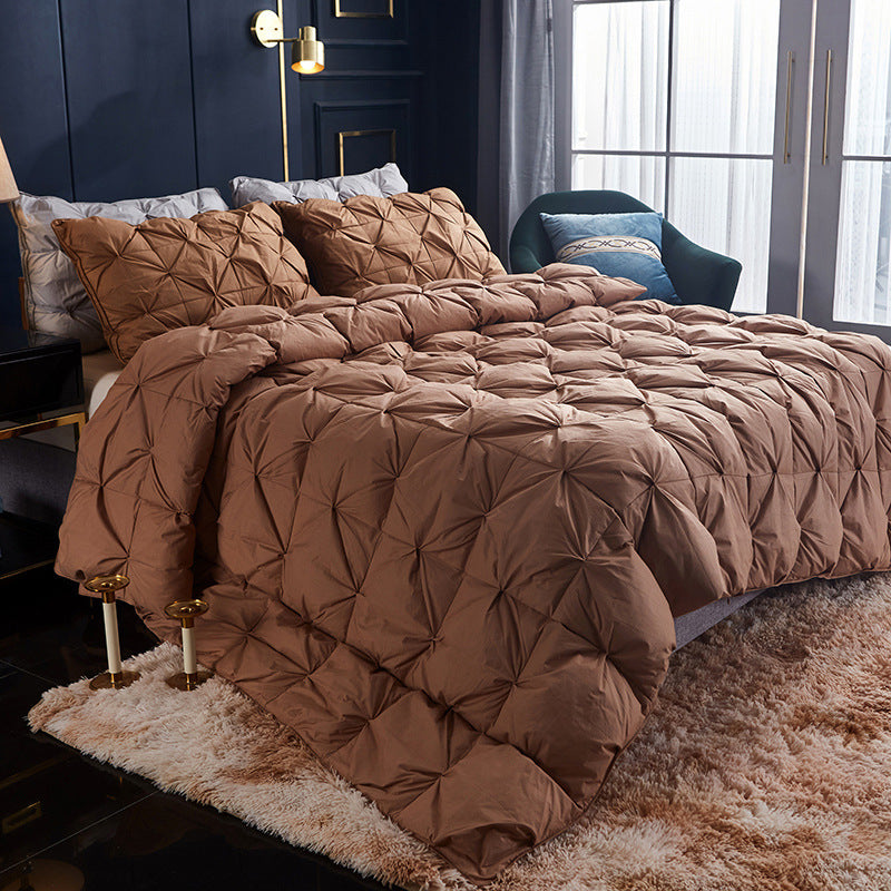 HKM-669139 Twisted Cotton Goose Down Duvet Insert for Cozy Autumn and Winter Warmth