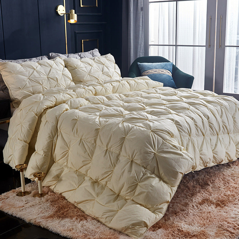 HKM-669139 Twisted Cotton Goose Down Duvet Insert for Cozy Autumn and Winter Warmth