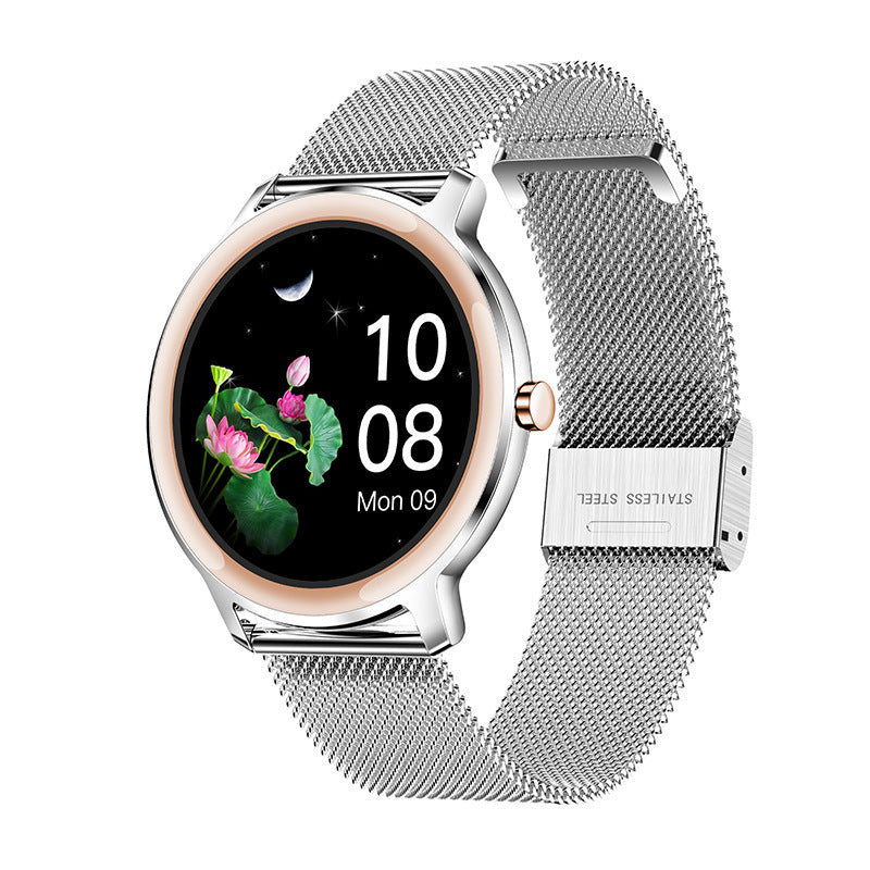 HKM-669331 Customizable Smart Watch with Heart Rate Monitor, 1.1 inch TFT Screen, Silicone Wristband, Magnetic Charging, Waterproof