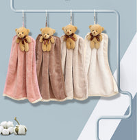 HKM-669395 Coral Velvet Microfiber Dish Towel - Absorbent Bathroom Hanging Towel in Beige, Khaki, Glutinous Rice, Dark Coffee