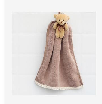 HKM-669395 Coral Velvet Microfiber Dish Towel - Absorbent Bathroom Hanging Towel in Beige, Khaki, Glutinous Rice, Dark Coffee