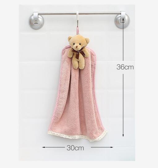 HKM-669395 Coral Velvet Microfiber Dish Towel - Absorbent Bathroom Hanging Towel in Beige, Khaki, Glutinous Rice, Dark Coffee