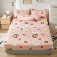 HKM-669651 Aloe Vera Cotton Cartoon Pattern Single Fitted Dust Cover with Pillowcases, Various Sizes Available