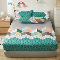 HKM-669651 Aloe Vera Cotton Cartoon Pattern Single Fitted Dust Cover with Pillowcases, Various Sizes Available