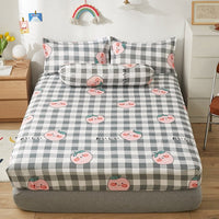 HKM-669651 Aloe Vera Cotton Cartoon Pattern Single Fitted Dust Cover with Pillowcases, Various Sizes Available