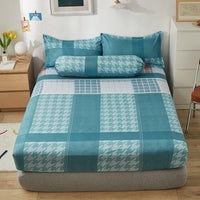HKM-669651 Aloe Vera Cotton Cartoon Pattern Single Fitted Dust Cover with Pillowcases, Various Sizes Available