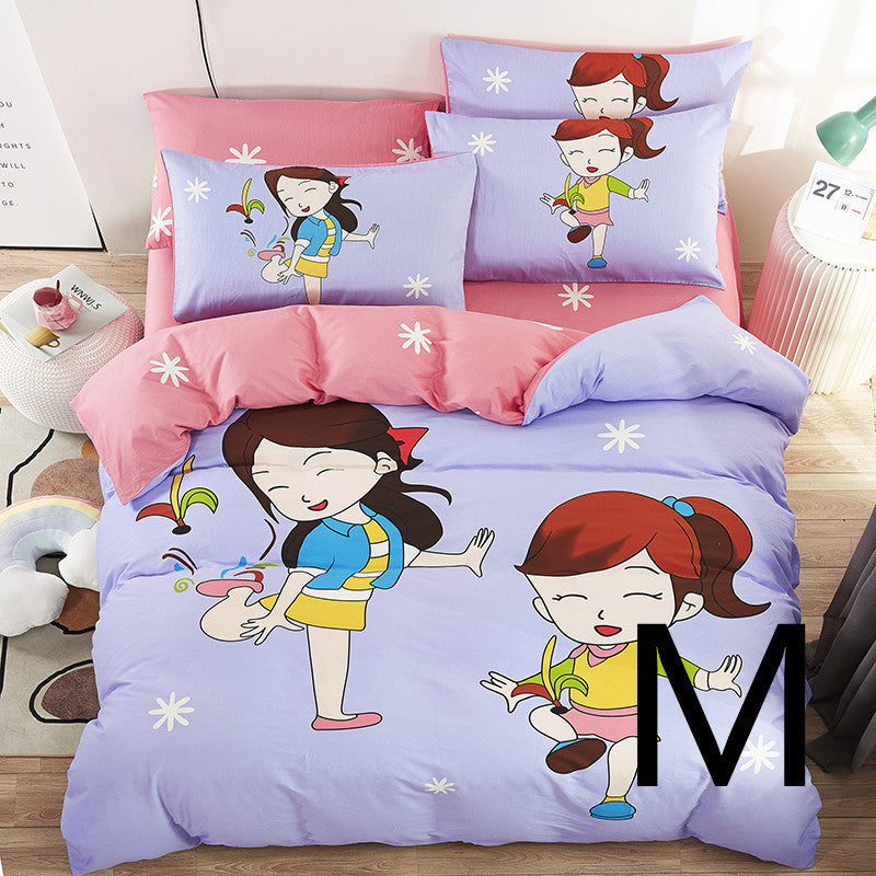 HKM-669651 Cute Cartoon Children’s Bedding Set - Cotton Quilt Cover, Bed Sheet & Pillowcases in Multiple Sizes