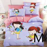 HKM-669651 Cute Cartoon Children’s Bedding Set - Cotton Quilt Cover, Bed Sheet & Pillowcases in Multiple Sizes