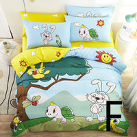 HKM-669651 Cute Cartoon Children’s Bedding Set - Cotton Quilt Cover, Bed Sheet & Pillowcases in Multiple Sizes
