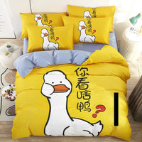 HKM-669651 Cute Cartoon Children’s Bedding Set - Cotton Quilt Cover, Bed Sheet & Pillowcases in Multiple Sizes