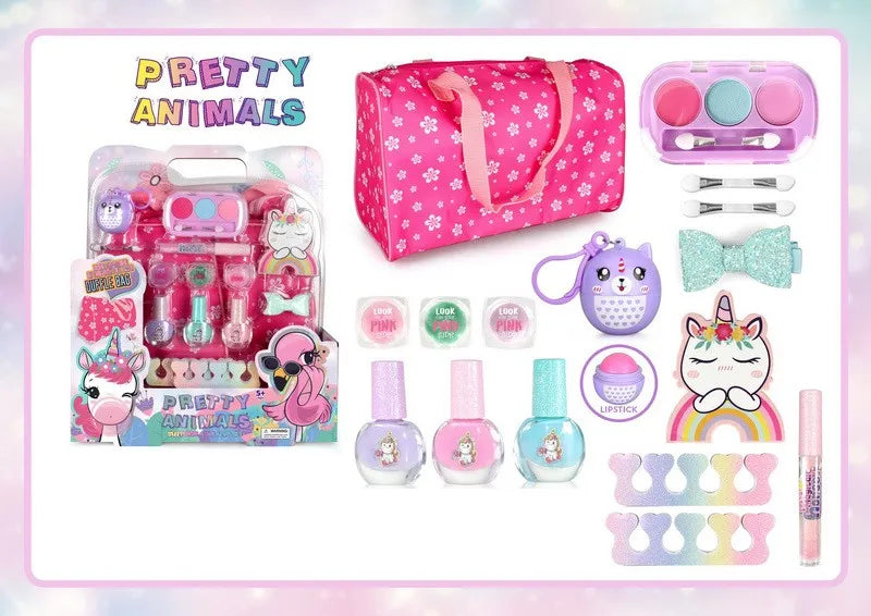 Kids Pretend Play Makeup Set with Nail Polish for Girls, Ages 2-13