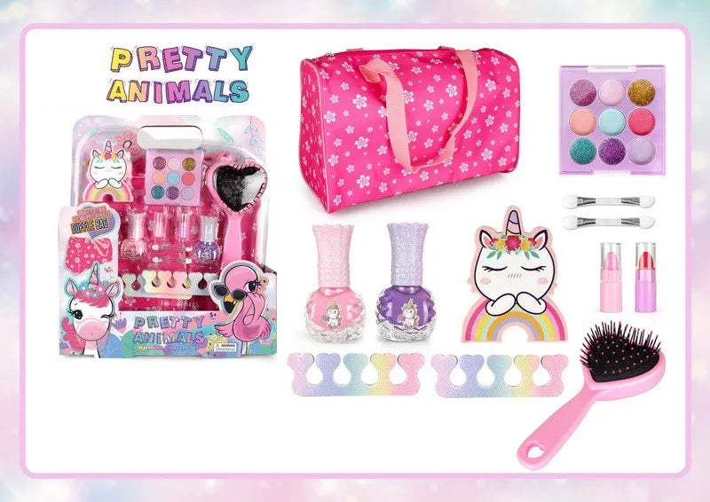 Kids Pretend Play Makeup Set with Nail Polish for Girls, Ages 2-13