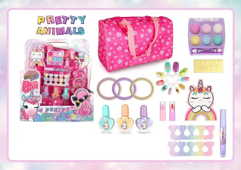 Kids Pretend Play Makeup Set with Nail Polish for Girls, Ages 2-13