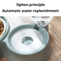 HKM-669843 Automatic Pet Water and Food Feeder with Stainless Steel Bowl - Convenient Gravity Design for Cats and Dogs