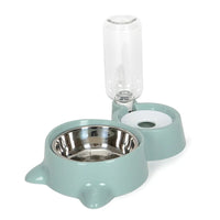 HKM-669843 Automatic Pet Water and Food Feeder with Stainless Steel Bowl - Convenient Gravity Design for Cats and Dogs