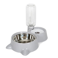 HKM-669843 Automatic Pet Water and Food Feeder with Stainless Steel Bowl - Convenient Gravity Design for Cats and Dogs