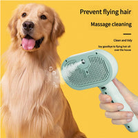 HKM-669907 3-in-1 Self-Cleaning Pet Steam Brush for Horses, Dogs, and Cats with Silicone Bristle Head
