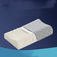 HKM-669971 Natural Latex Pillow with Cotton-Polyester Case, Supportive Design for Spine Alignment and Allergy-Friendly Comfort