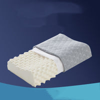 HKM-669971 Natural Latex Pillow with Cotton-Polyester Case, Supportive Design for Spine Alignment and Allergy-Friendly Comfort